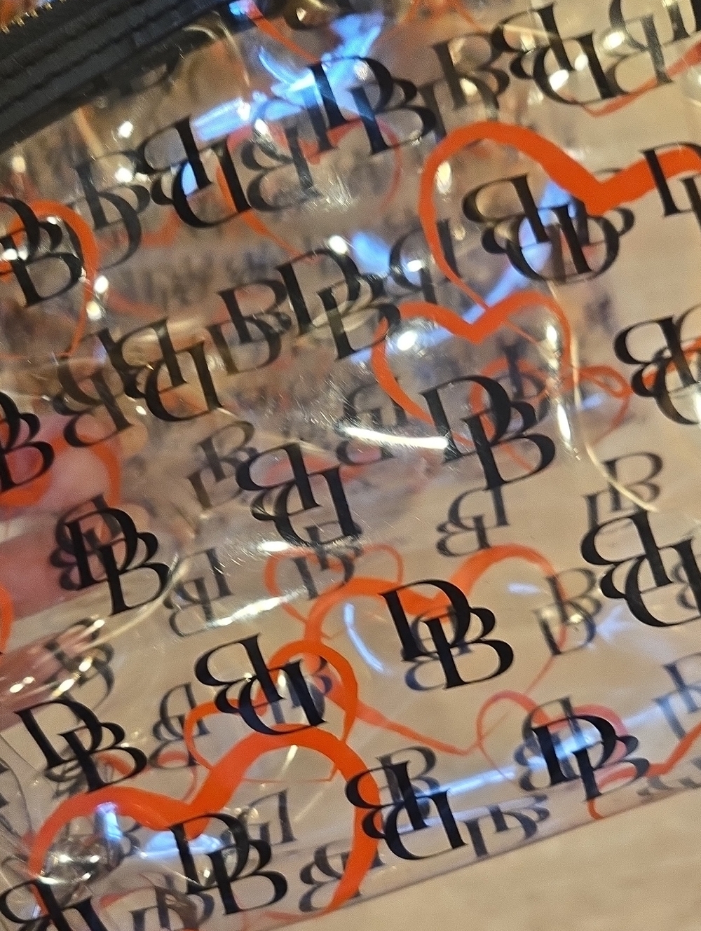 Dooney & Bourke Clear Vinyl Signature/Heart Mini Tote with Zipper Pouch - Picture 2 of 12